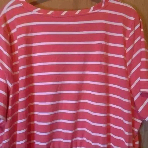 Kim Rogers Curvy Womens Pink & White Dress 3X Striped Short Sleeves - Picture 15 of 16